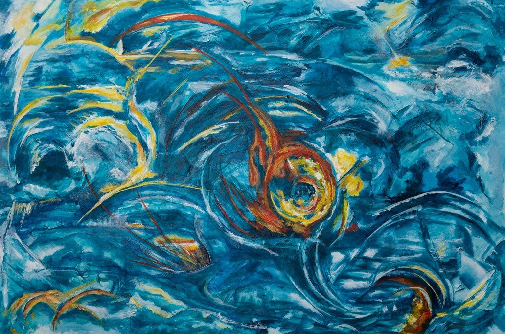 Bold abstract painting, Alison Boothroyd