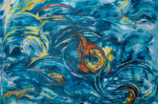 Bold abstract painting, Alison Boothroyd