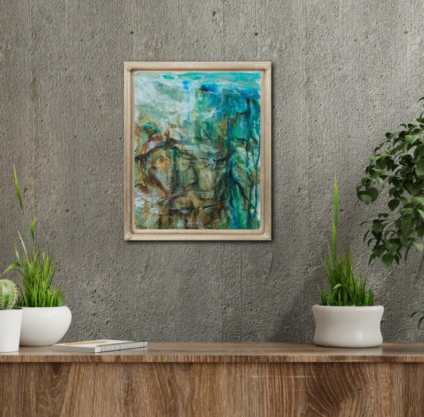 Atmospheric soothing abstract paintings, Alison Boothroyd
