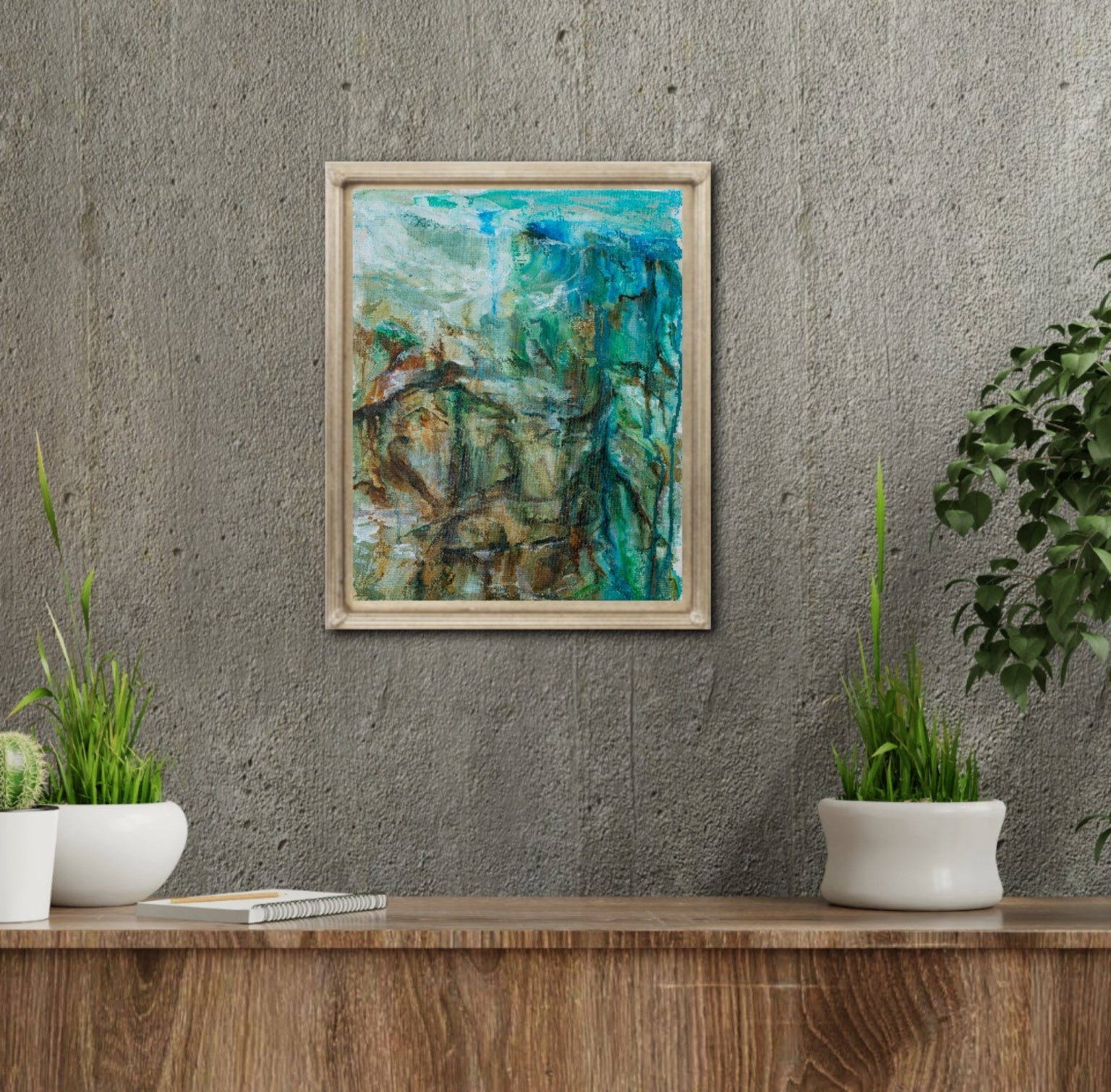 Atmospheric soothing abstract paintings, Alison Boothroyd