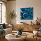 Radiant Depths – Textured Deep Blue Ocean Abstract Painting