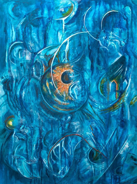 Colourful abstract painting, Alison Boothroyd