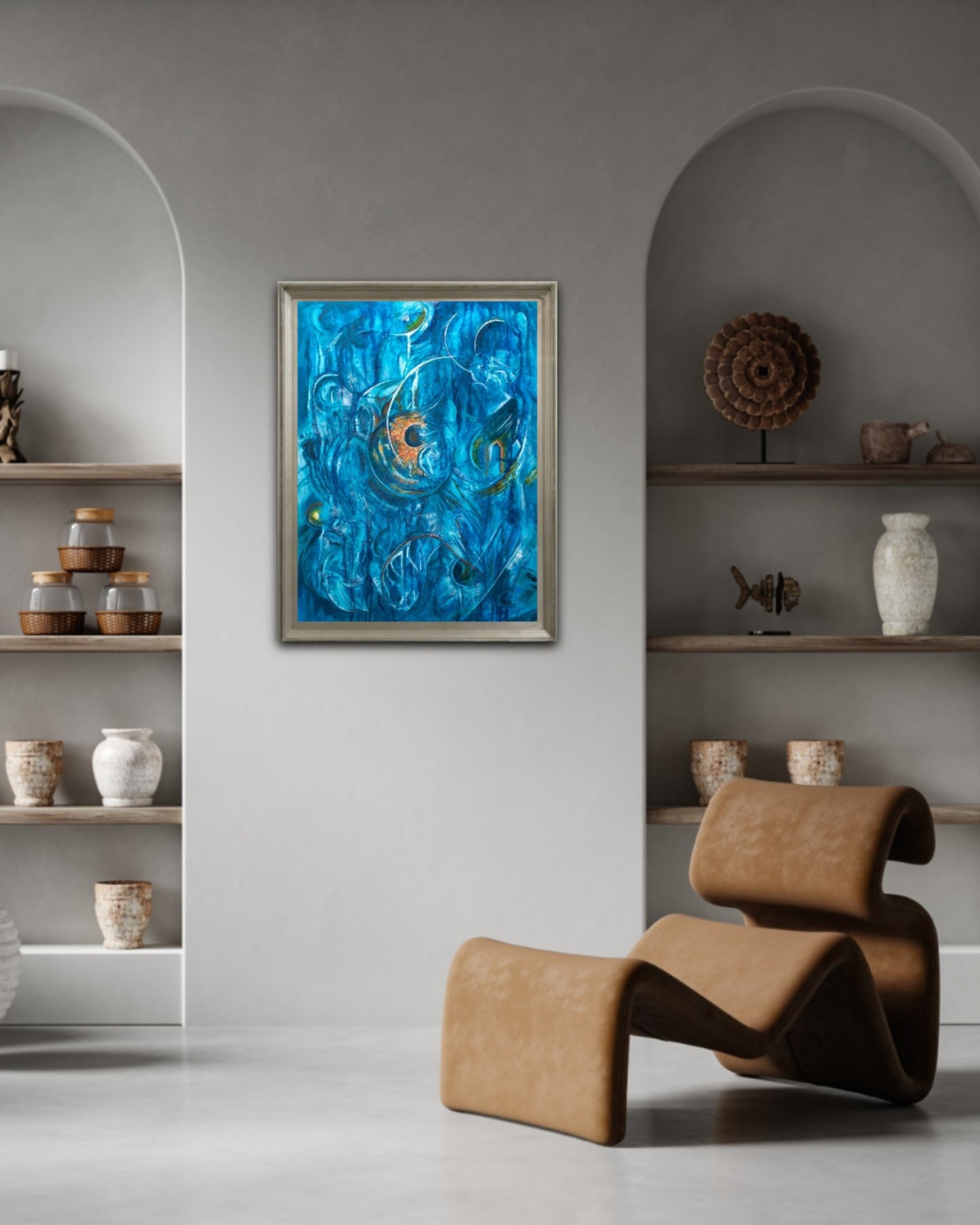Colourful abstract painting, Alison Boothroyd
