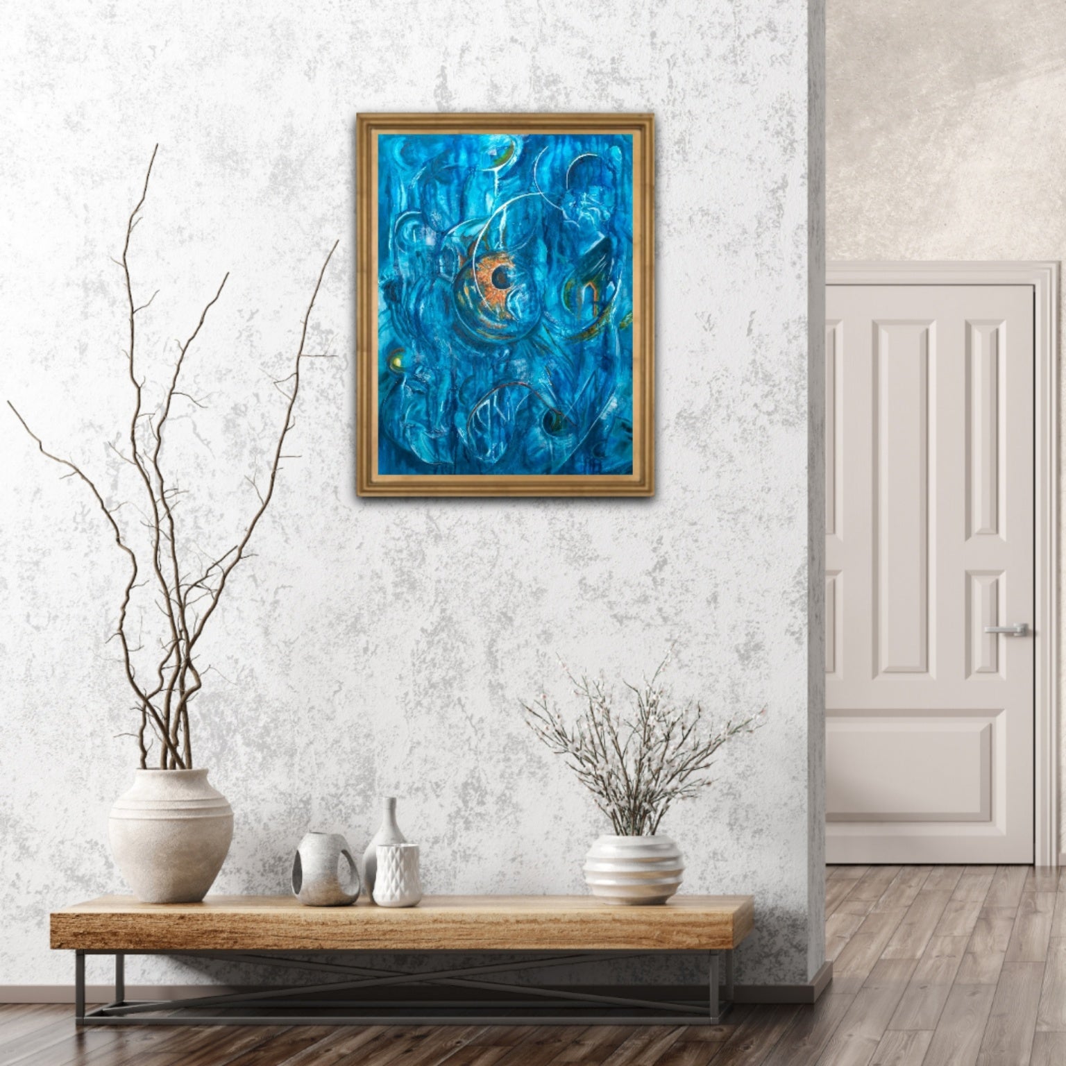 Colourful abstract painting, Alison Boothroyd