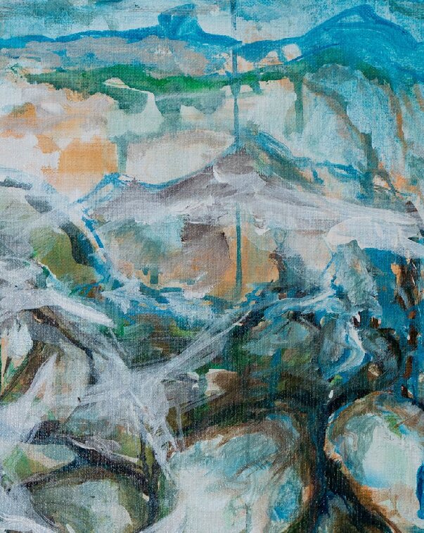 Atmospheric soothing abstract paintings, Alison Boothroyd
