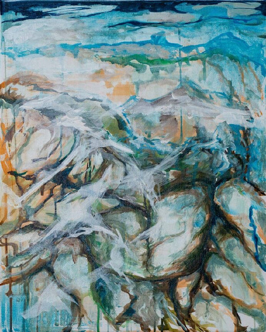 Atmospheric soothing abstract paintings, Alison Boothroyd