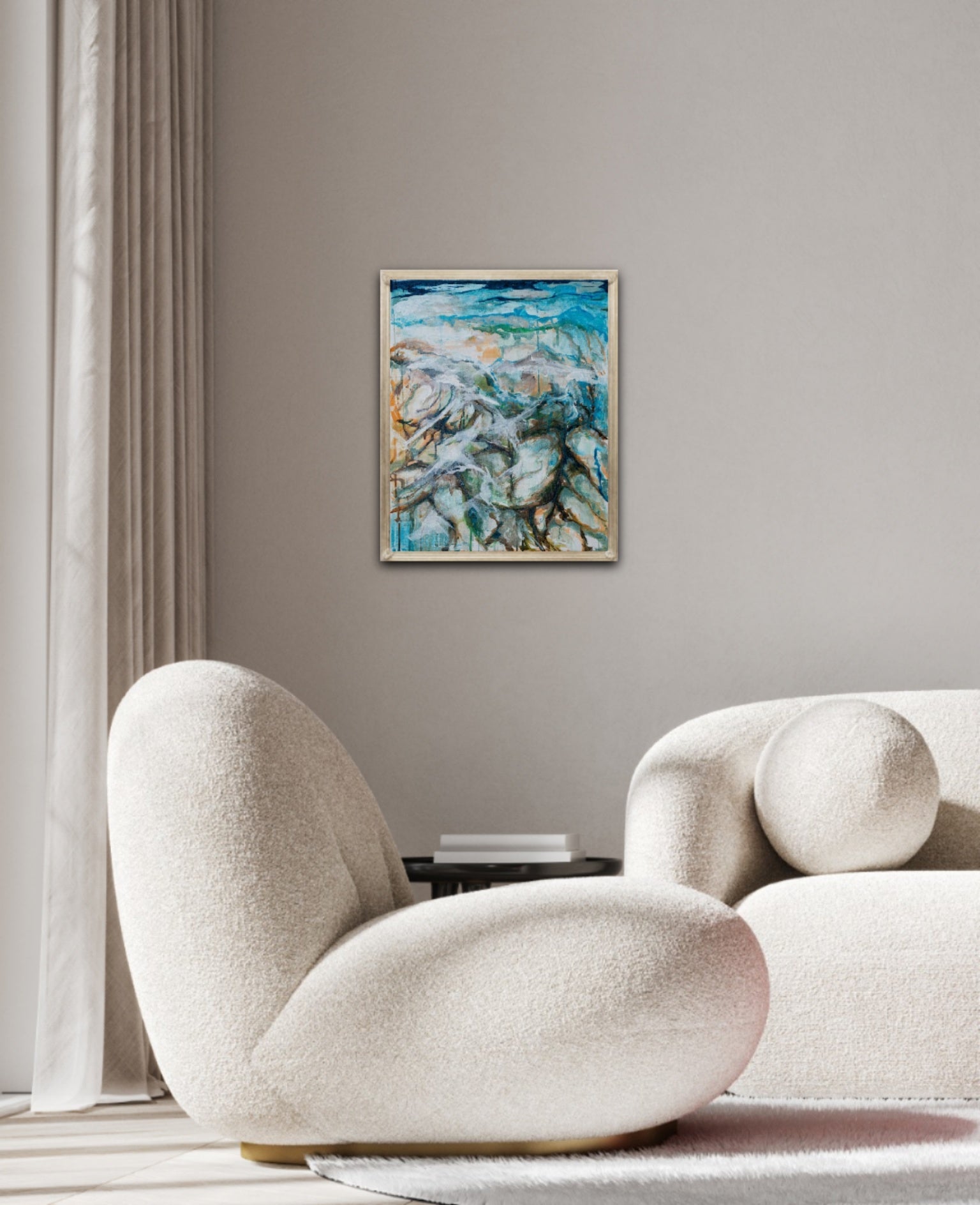 Atmospheric soothing abstract paintings, Alison Boothroyd