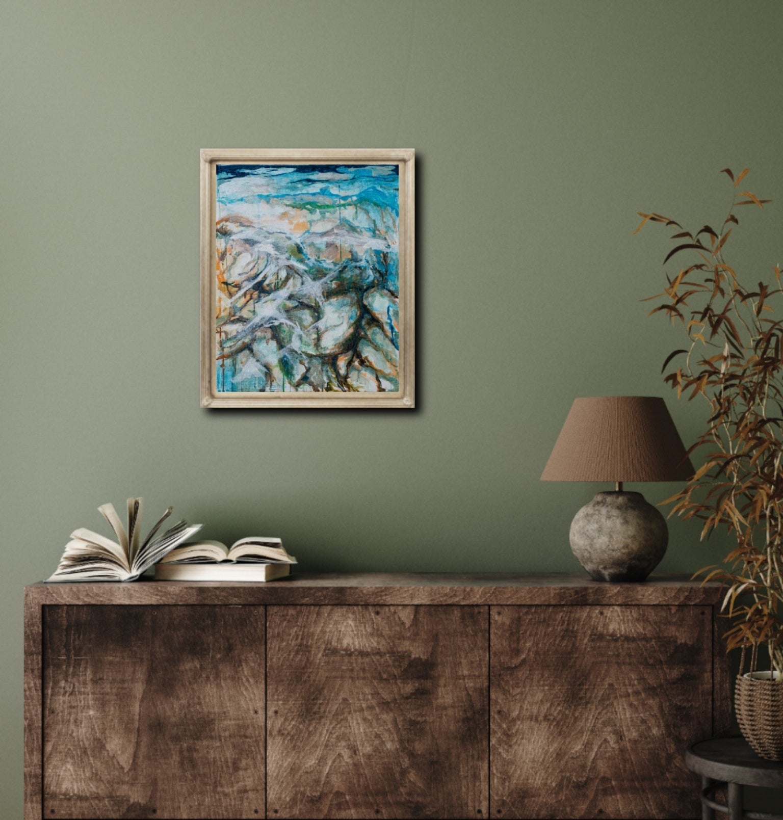 Atmospheric soothing abstract paintings, Alison Boothroyd